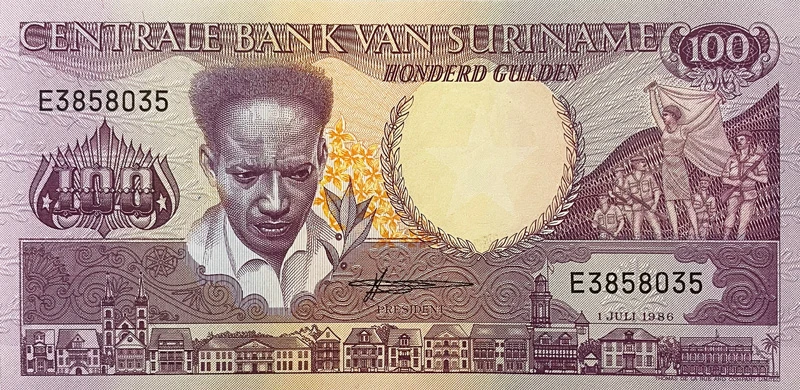 اسکناس سورینام 100 گیلدر سورینام
